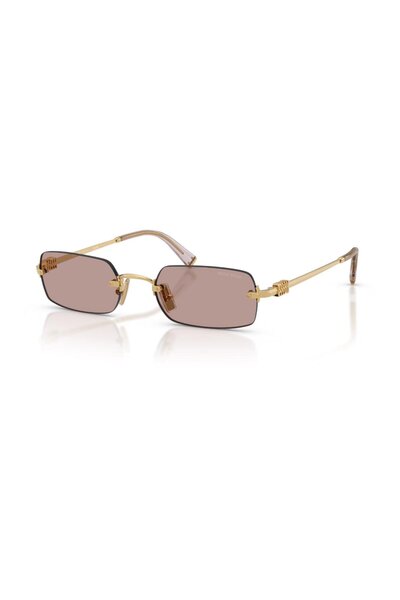 Miu Miu B50S 5AK20I 50 Unisex Dikdörtgen Gold Metal Güneş Gözlüğü