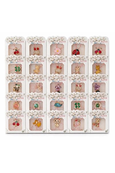 OEM Set of 50 Metal Brooches with Traditional String, Various Designs, Indivi...