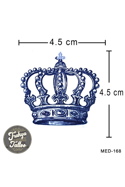 Trakya Tattoo 1 Ay Kalıcı Dövme Minimal Geçici Kral Taç Dövmesi MED-168