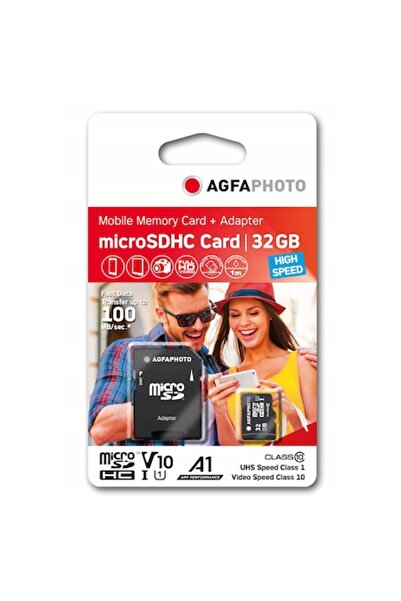 AgfaPhoto Card Micro SDHC 32GB 100MB/s U1 V10 cu adaptor