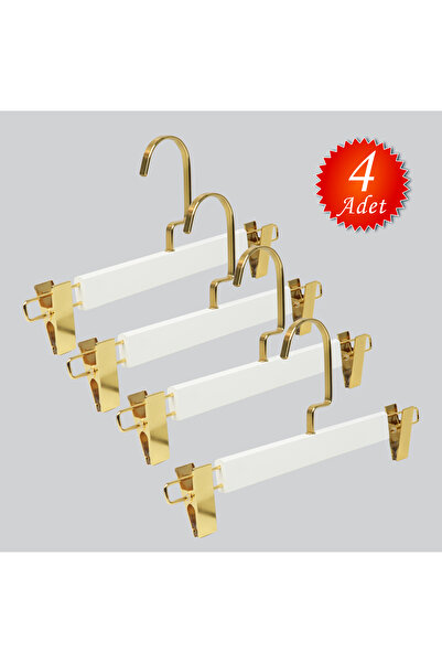 NYN شماعة خشبية 8131 (GOLG Kanca Lama) لتعليق السراويل والتنانير مع مشبك، 4 قطع