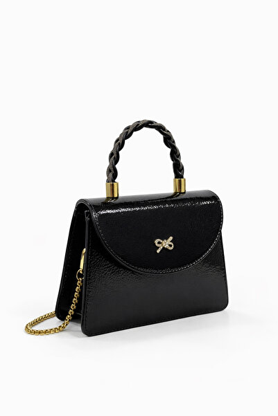 louisiana polo Sa ukrštenim bretelama Ženske Torba lakirane kožne crne Y17067-81