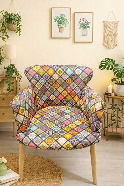 VENQM Figürlü Desenli Berjer