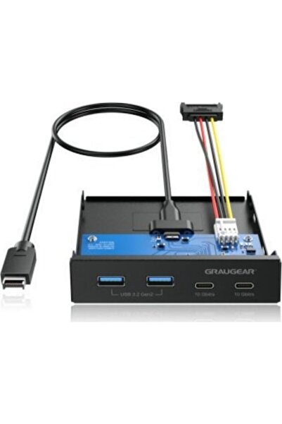 Graugear G-MP02 Hub USB cu panou frontal multiplu, USB 3.2 Gen2 Tip-C