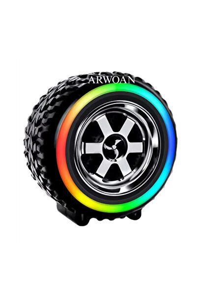 ARWOAN RGB LED Işıklı Taşınabilir Hoparlör Lastik Tasarımlı, Güçlü Ses, Dekor...