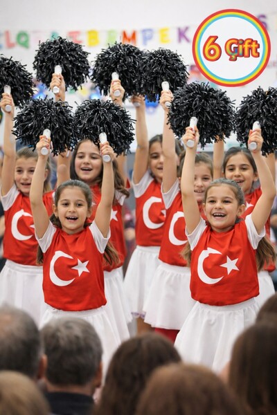 TOYFEST Ponpon Matte Black Cheerleading Pompoms with Sticks Durable Lightweig...