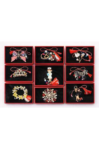 OEM Set 12 martisoare cu diferite forme si modele, Martisor pentru luna martie