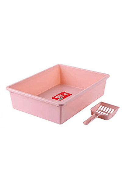 Urban Pets صندوق فضلات القطط مع مغرفة - وردي - مقاس متوسط