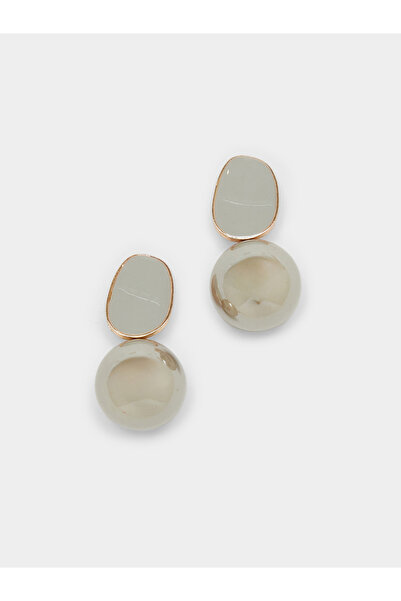 Styli Gold-Trimmed Stone Drop Earrings