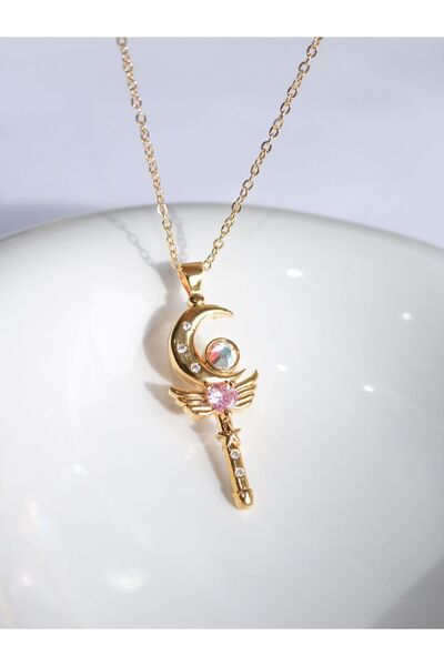 Reorah Collection Sailor Moon Wand Magic Wing / Moon Winged Heart Necklace Pi...