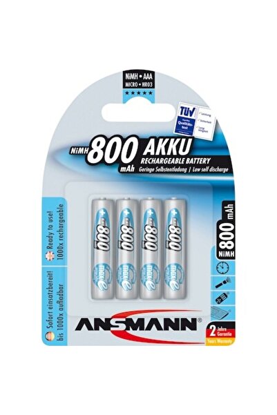 ANSMANN Set de 4 baterii reîncărcabile maxE, AAA, 800mAh, 1.2V, preîncărcate