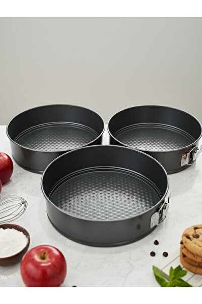 AiroBazar Clamp Cake Mold Set of 3, Metal Non-Stick Pastry Mold, Removable Ba...