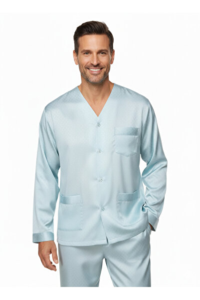 Oppland Men's Pajama Set 100% Cotton Fabric Star Model with Pockets Comfortab...