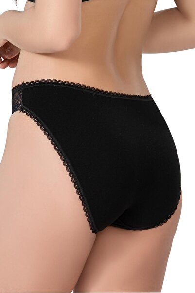 Difolia BLACK MI Emay 1444 Chiloți din bumbac modal cu dantelă