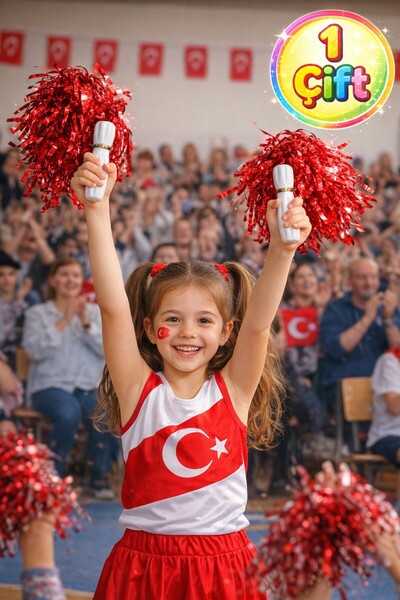 TOYFEST Ponpon Metallic Shiny Burgundy Cheerleading Stick Durable Lightweight...