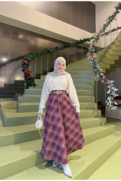 sorisso Plaid Skirt with Belt