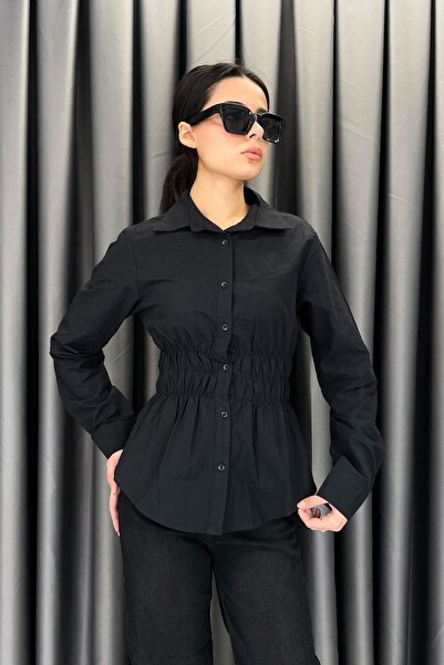 Noa&Noa قميص نوا نوا بيليبلين بخصر مطاطي - أسود