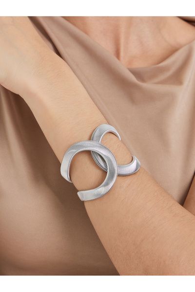 Styli Silver Twisted Bangle Bracelet