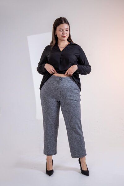 Roxxlen Παντελόνι μεγάλου μεγέθους με τσέπες σε γκρι χρώμα