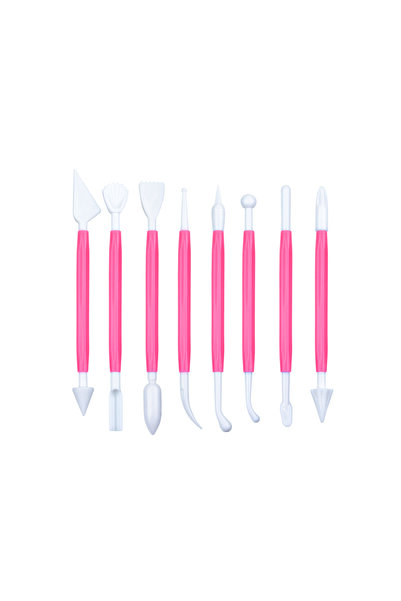 Rich Plastik Modelaj Ebeşuar Modelleme Şekil Verme Seti 8li Pembe