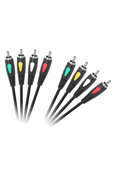 Cabletech Cablu 4RCA-4RCA, 1 m, negru