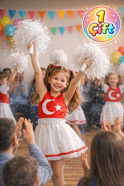 TOYFEST PonPon mat bela palica za navijanje, izdržljiva Lagan navijačka pompo...