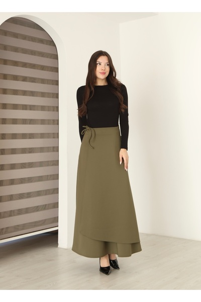 MODAELA Φούστα Scuba με πλαϊνές δεσίμασες λωρίδες