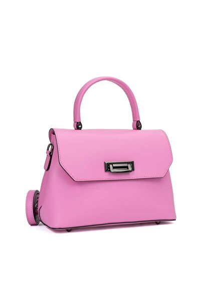 Posete Fagaras Alana Leather Purse - Candy Pink, Casual Bag Made of Genuine L...
