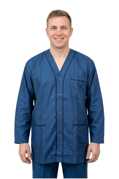 Oppland Men's Pajama Set 100% Cotton Fabric Aura Model with Pockets Comfortab...