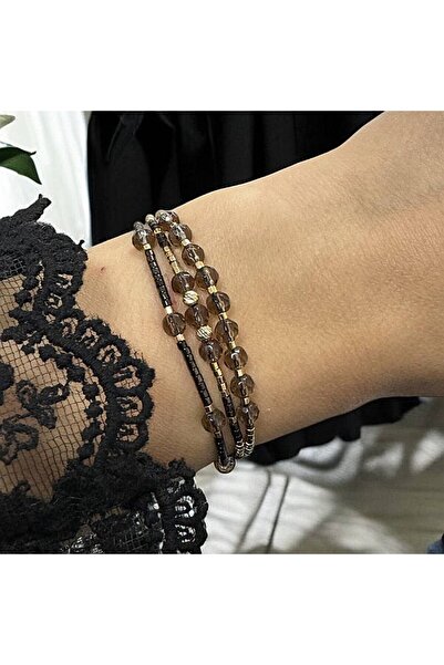 Ezera Maysa Bracelet with Miyuki Beads and Smoky Quartz