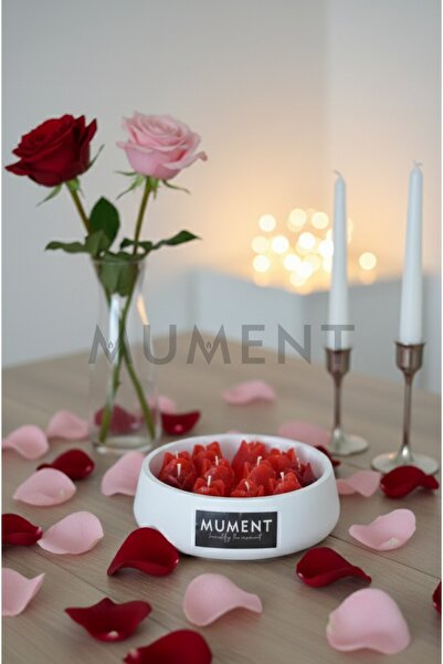 Mument Sevgililer Günü - Gül Mum Seti - El Yapımı -Dekoratif & Romantik Tasarım