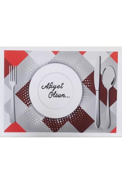 Yıldızan Gzmshop American Serviette Paper Bon Appetit Printed White Tableclot...