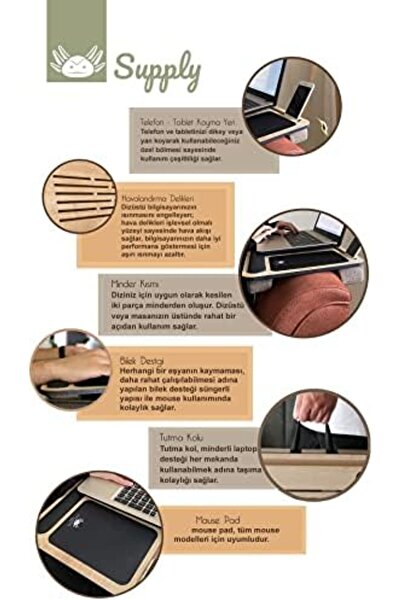 Nacario Nrcrioshop Axolotl Cushioned Laptop Stand with Phone and Tablet Compa...