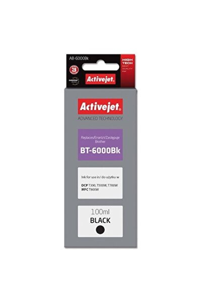 ActiveJet Мастилена касета за Brother BT-6000BK, ActiveJet, 100 мл, Черна