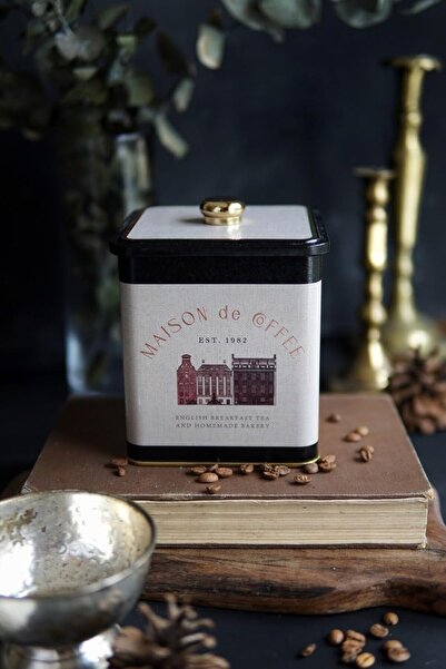 Nacario Nrcrioshop Evle-Er023-7F Azura Coffee Patterned Square Metal Storage ...