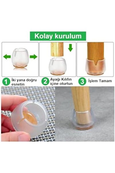 Yıldızan tsnshop Tarix sandalye pabucu,Masa,koltuk,tabure ayak kılıfı 8 adet ...