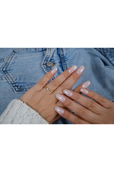 ATELİER TUĞBA خاتم YZK236 ذهبي اللون بتصميم غير متماثل وقابل للتعديل مع أحجار...