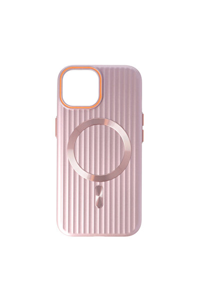 SEP Husa PC Metallic Lines Magsafe Apple iPhone 15 Roz