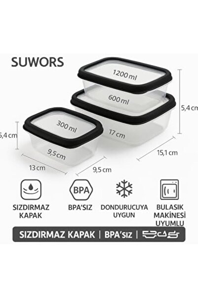 Nacario مجموعة NrcrioShop المكونة من 3 حاويات تخزين مقاومة للتسرب (300 مل + 6...