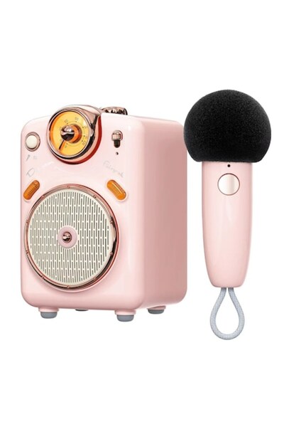DIVOOM Boxă Bluetooth Fairy-OK cu microfon, roz