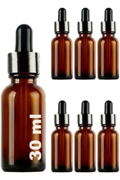 Nacario NrcrioShop زجاجة قطارة بغطاء معدني سعة 30 مل، زجاجة زجاجية سعة 30 سم ...