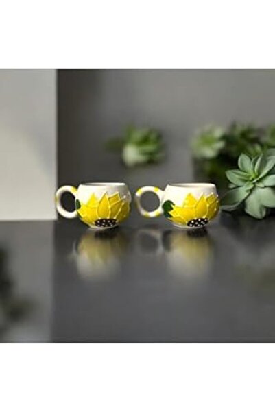 Nacario Nrcrioshop 2-Piece Sunflower Embossed Model Gift Ceramic 1201248