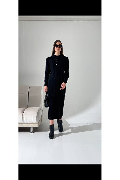 Nursay Shirt collar knitwear dress