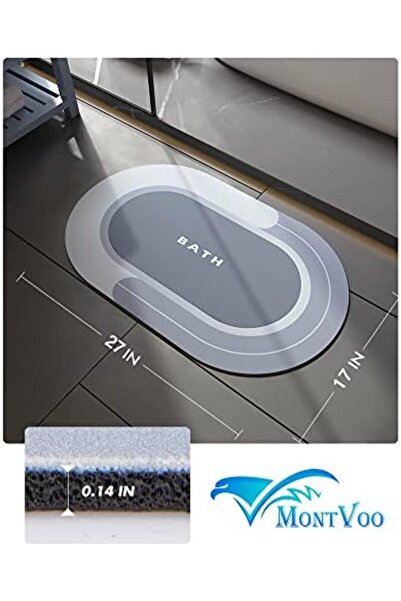 Nacario Nrcrioshop Montvoo Bath Mat - H Quick-Drying Stain Resistant K Non-Sl...