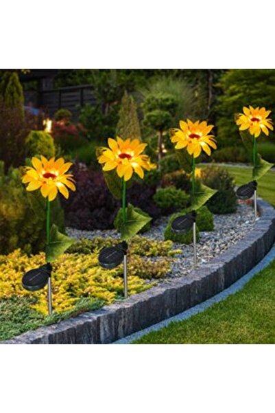 SHOPIENS Solar Charging Flower Stick Sunflower with Warm White Light 70 cm
