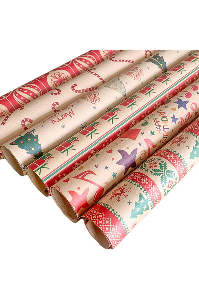 KEELYY Set of 6 rolls of Christmas wrapping paper Keelyy, 70 x 50 cm, multicolor