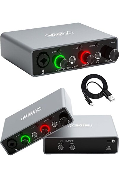 Nacario بطاقة صوت ستوديو USB من الفئة العليا من NrcrioShop GLX-700GR، 2 مدخل ...