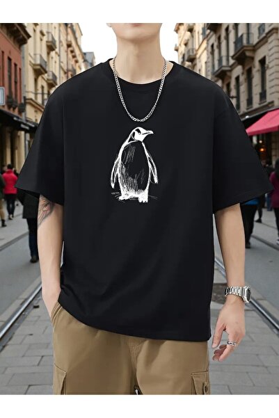 Karatopak Tricou supradimensionat cu imprimeu Nihilist Penguin