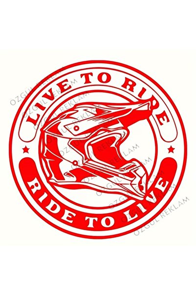 ÖZGÜL REKLAM Ride to Live, Live to Ride Motor Sticker Helmet Sticker