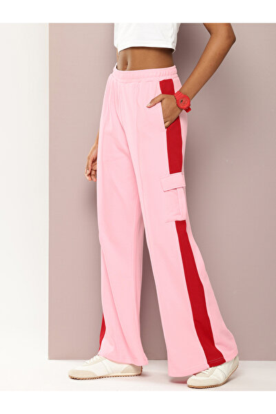 Dillinger By Styli Women Pink Wide Leg Soft Drapey Cotton Pant
